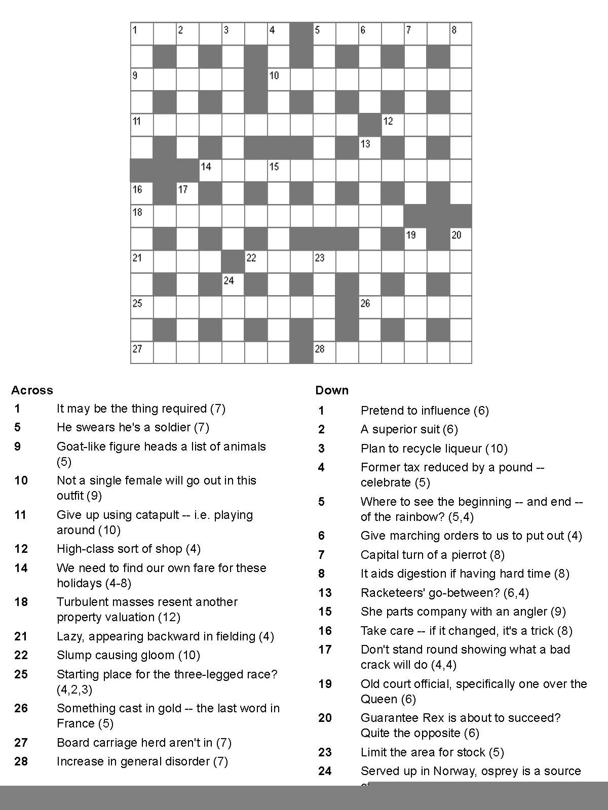 summer crossword puzzle free printable