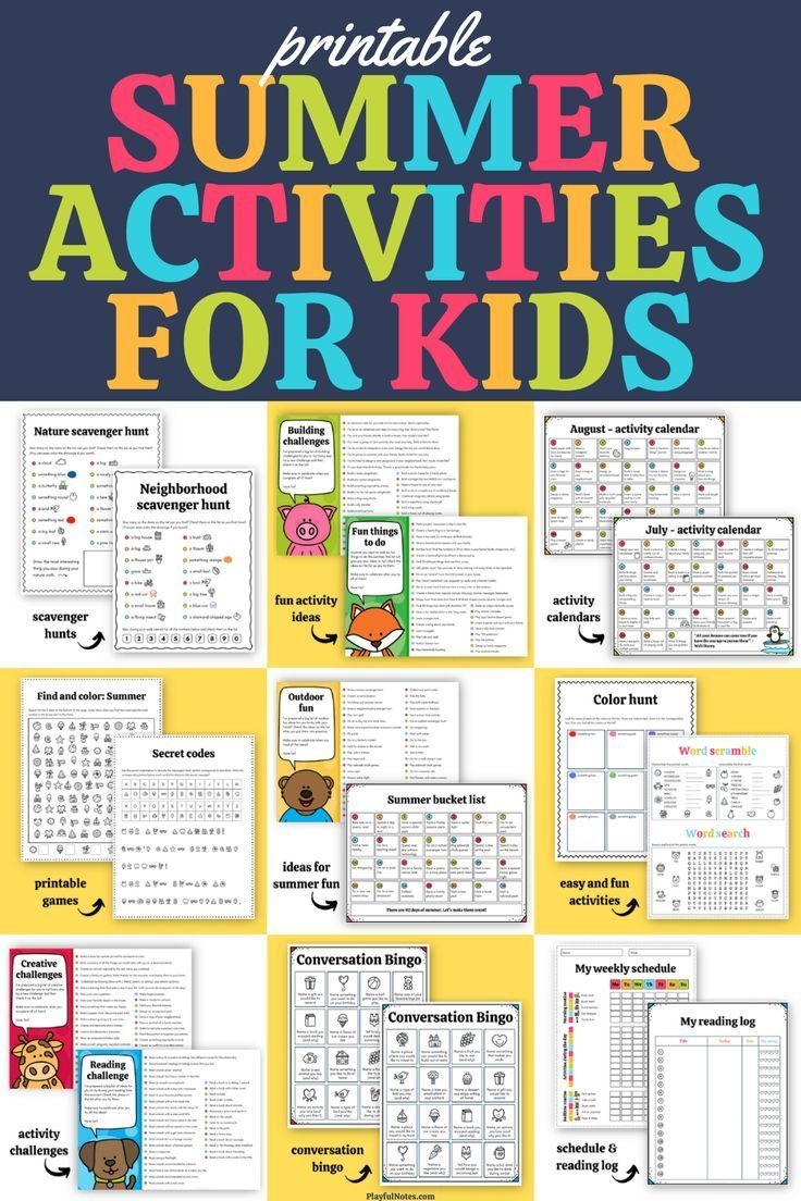 Summer Fun Kit Printable Summer Activities For Kids Summer 