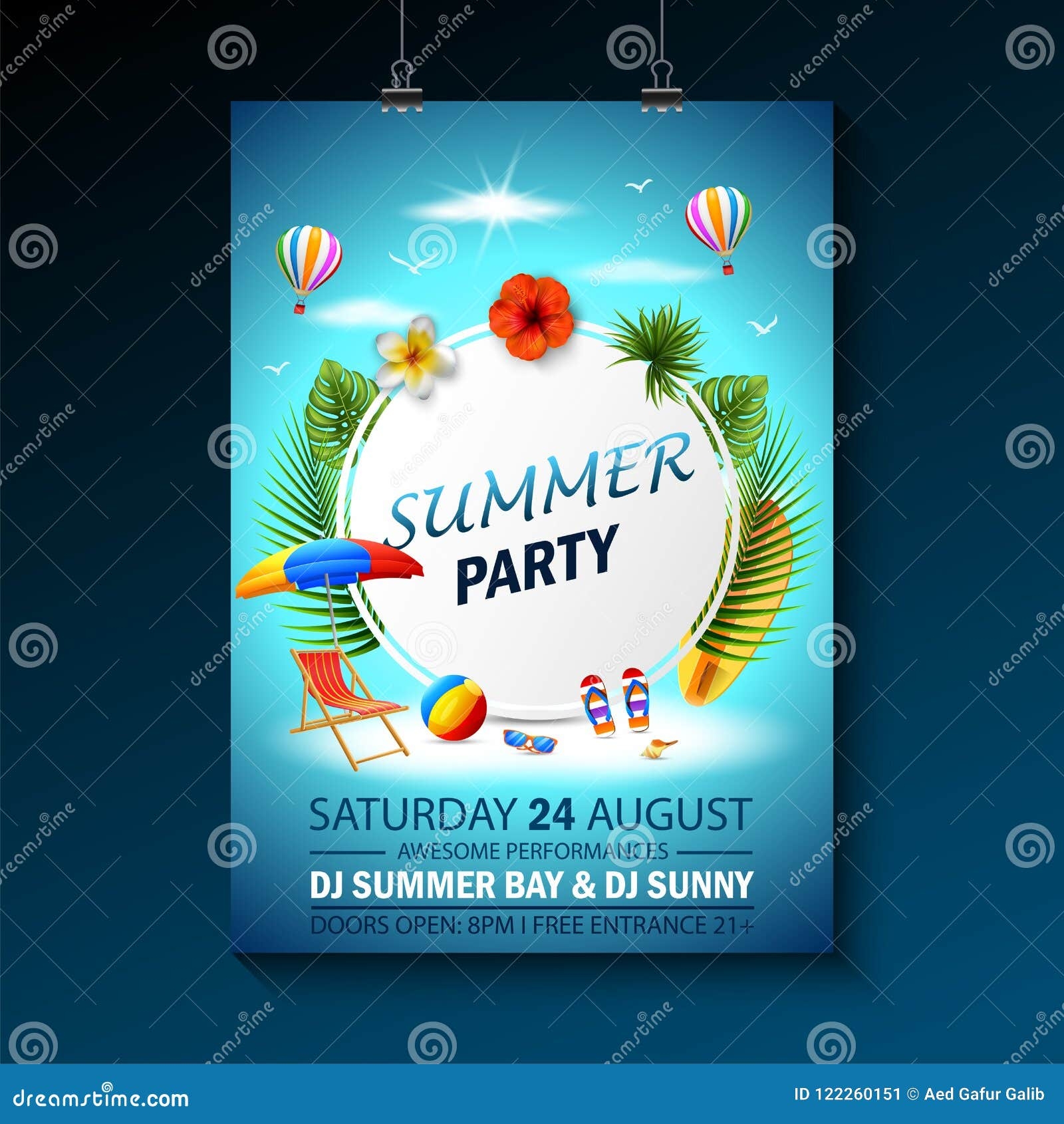 summer party invitation template