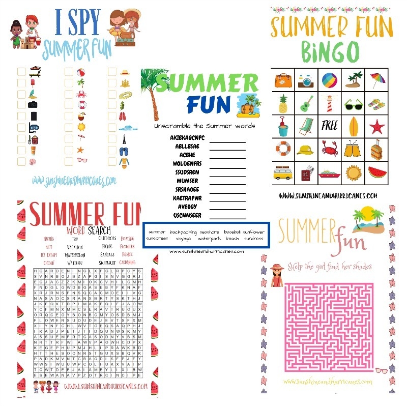 Summer Printable Activity Pack Sunshine And Hurricanes