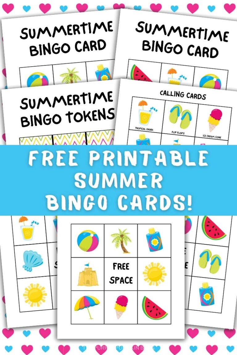 free printable summer themed bingo cards