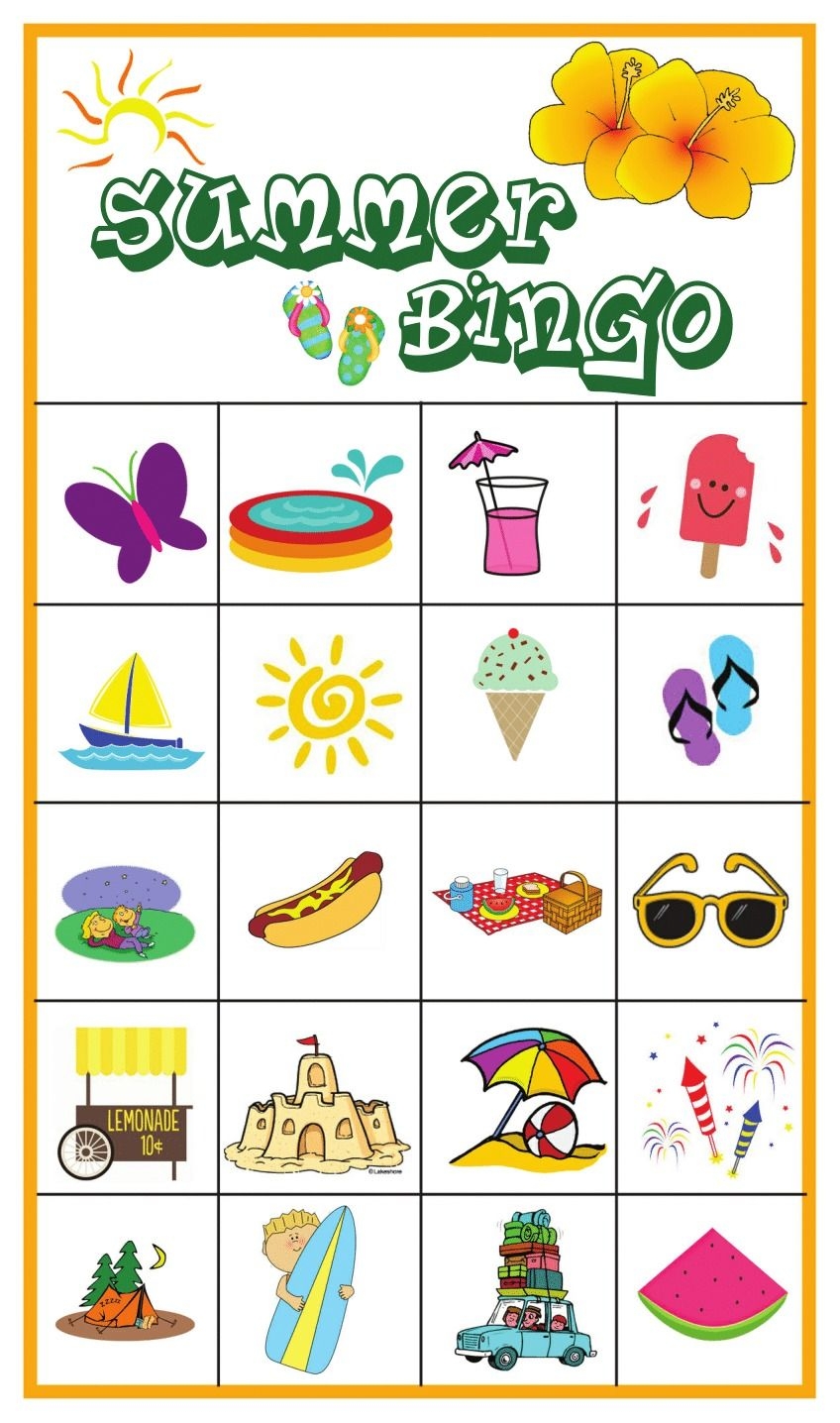Summer Themed Bingo Cards Free Printable Game