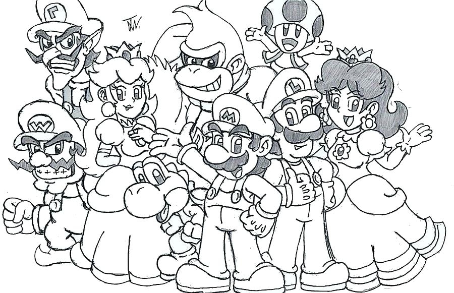 free coloring pages mario characters