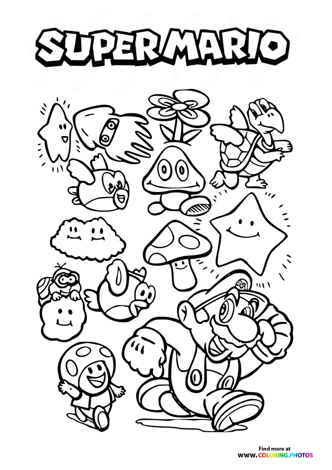 free printable super mario coloring pages
