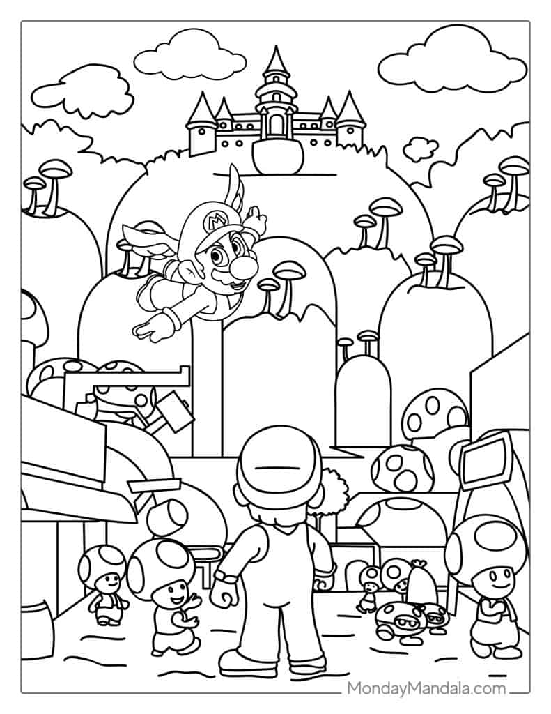 mario free printable coloring pages