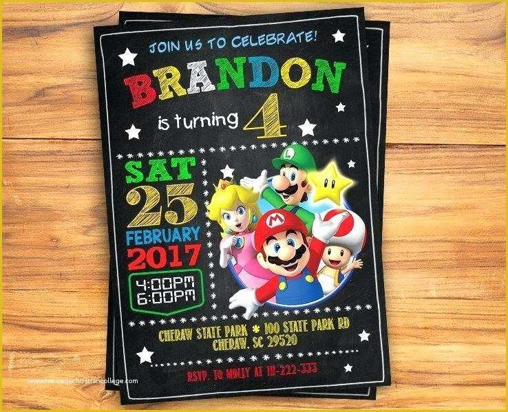 Super Mario Invitations Template Free Of Mario Bros Invitations 