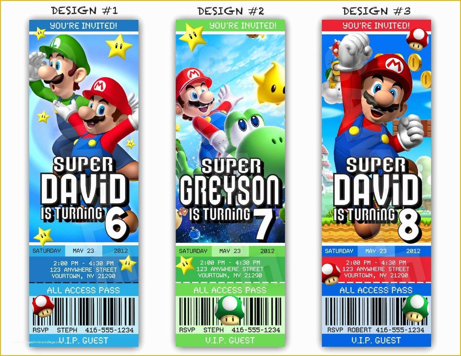 super mario invitations template free