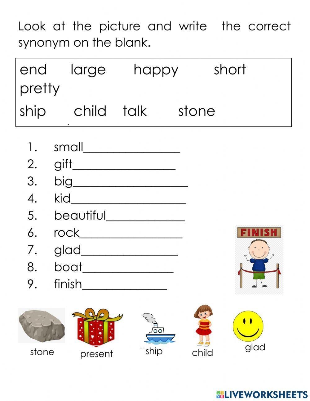 Synonyms For Grade 3 K5 Learning Worksheets Library Worksheets 