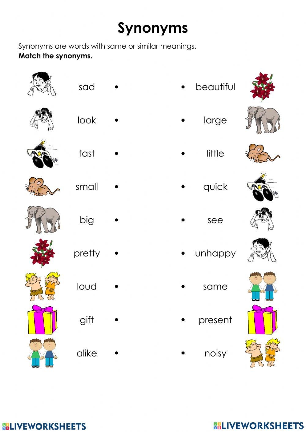 Synonyms Online Exercise For GRADE 4 Live Worksheets Worksheets Library