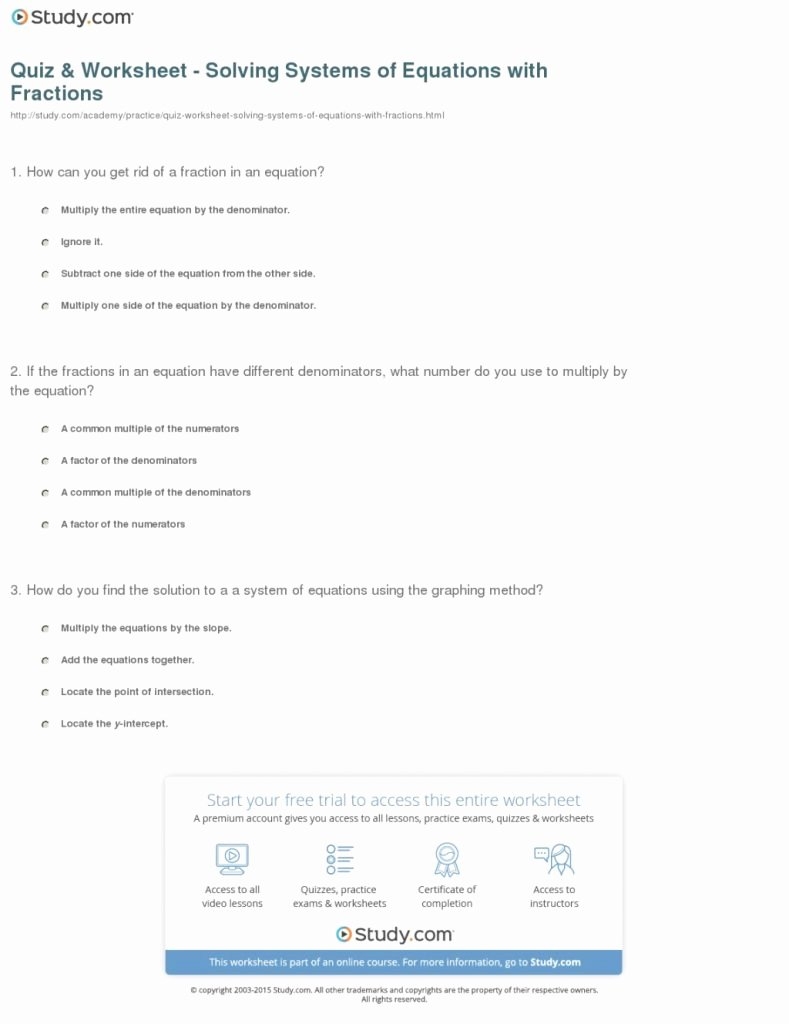 solving systems of equations worksheet