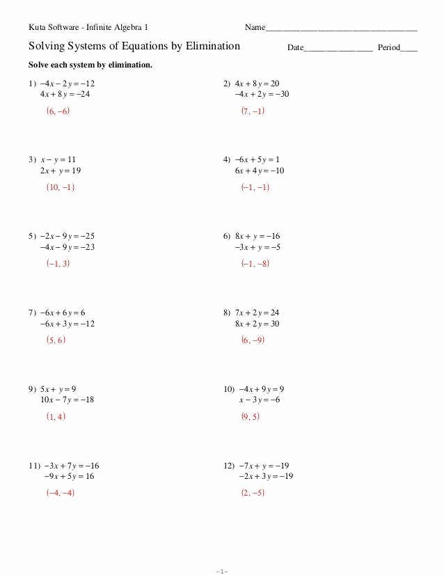 Systems Of Equations Worksheet Elegant Solving Systems Equations By