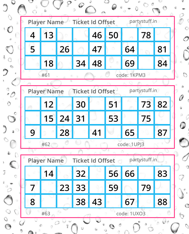 free printable tambola cards