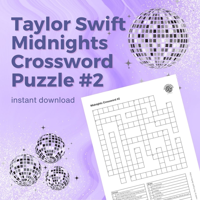 taylor swift crossword puzzle printable