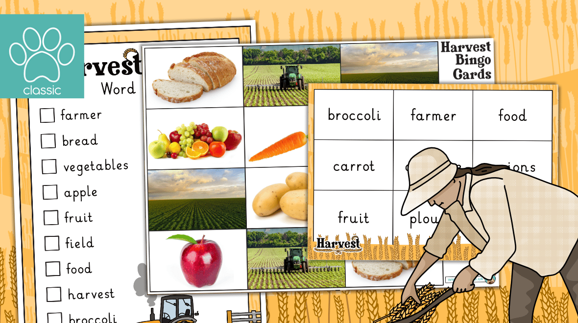 Teacher 39 s Pet Harvest Bingo Cards