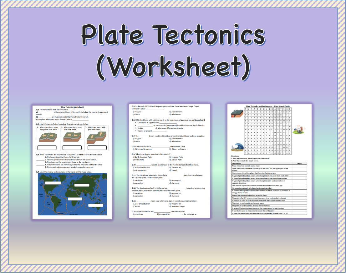 Tectonic Plates Worksheets Worksheets Library