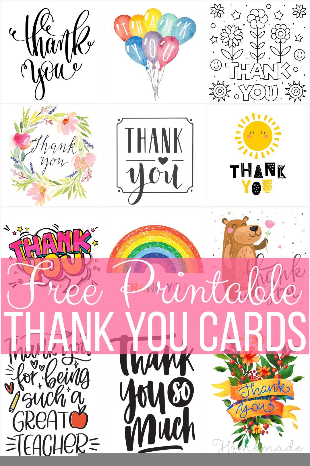 Thank You Card Free Printable Template FREE Printable A Z