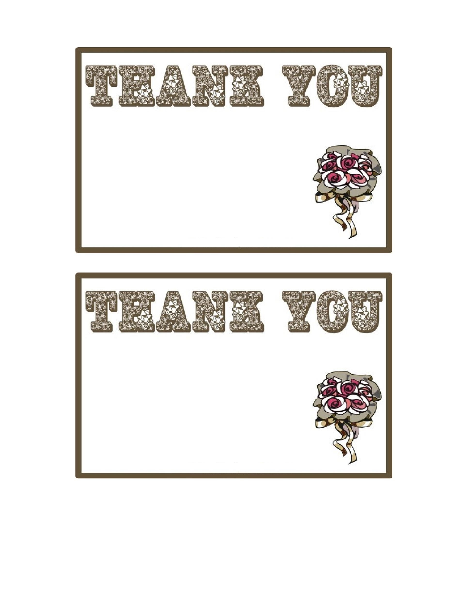 thank you card template printable for free