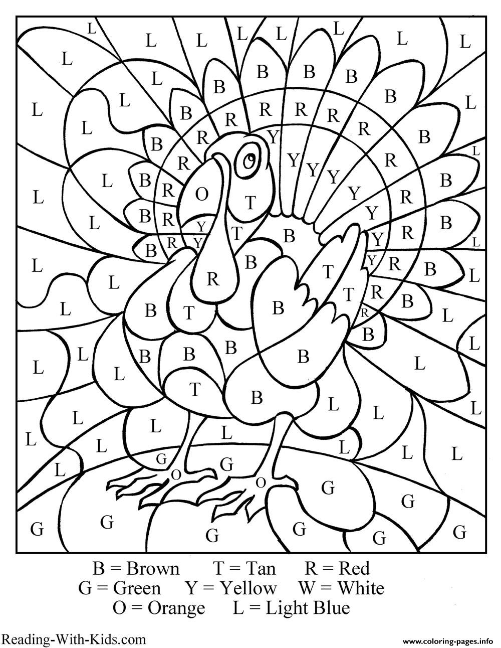 free printable color by number pages