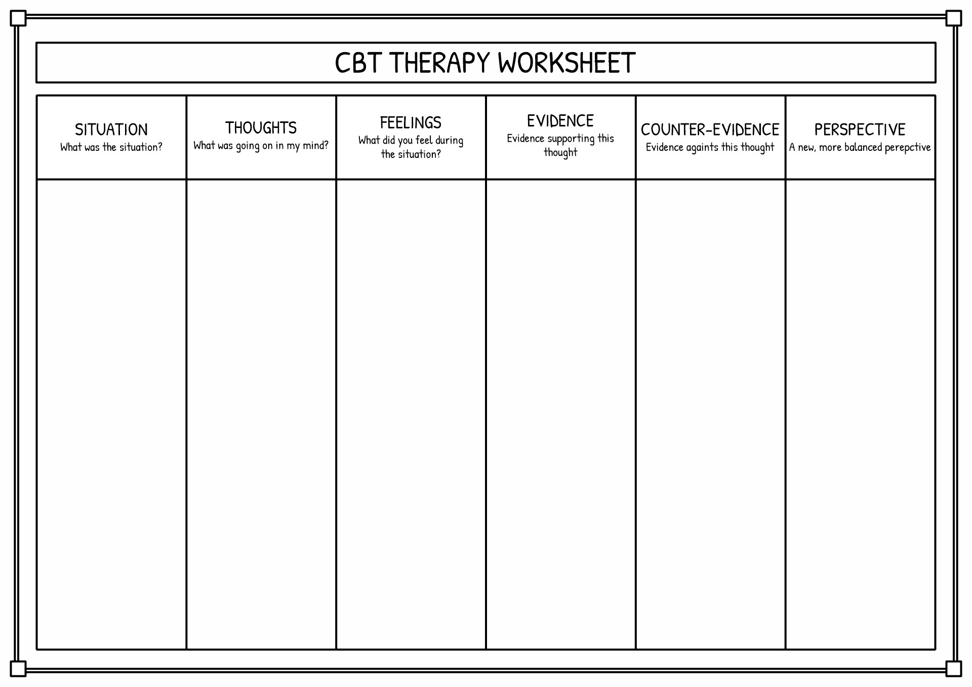 The Cognitive Triangle Worksheet Therapist Aid Worksheets Library