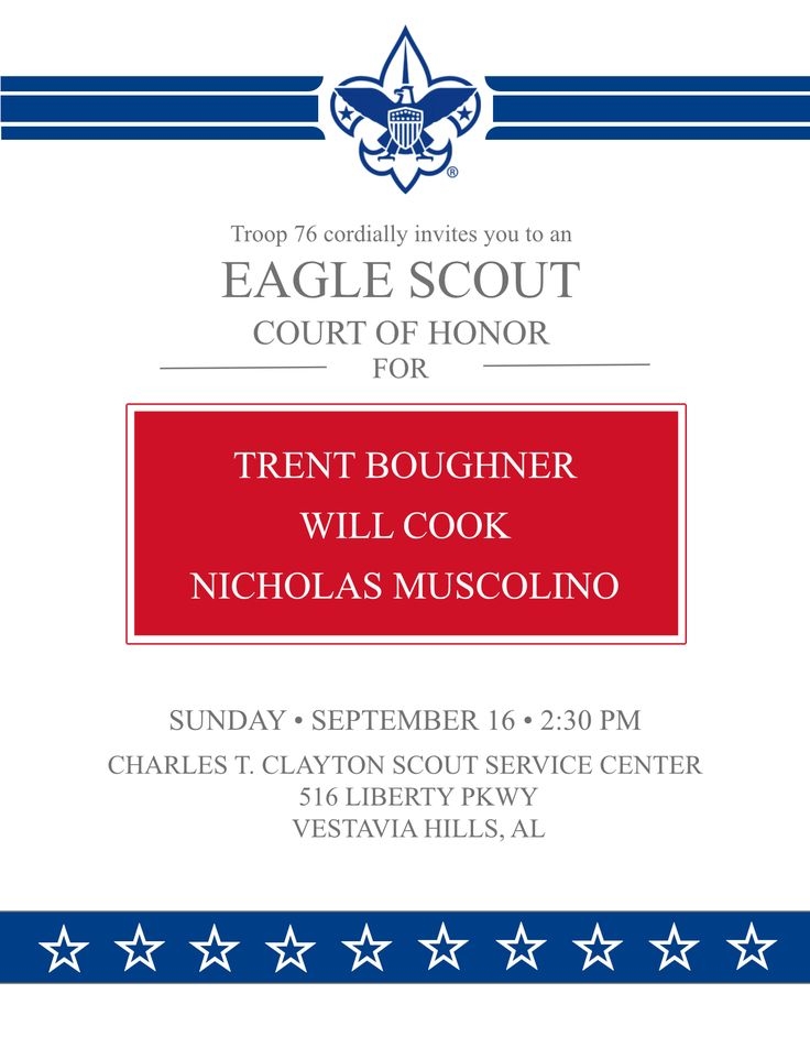 eagle scout court of honor invitation template