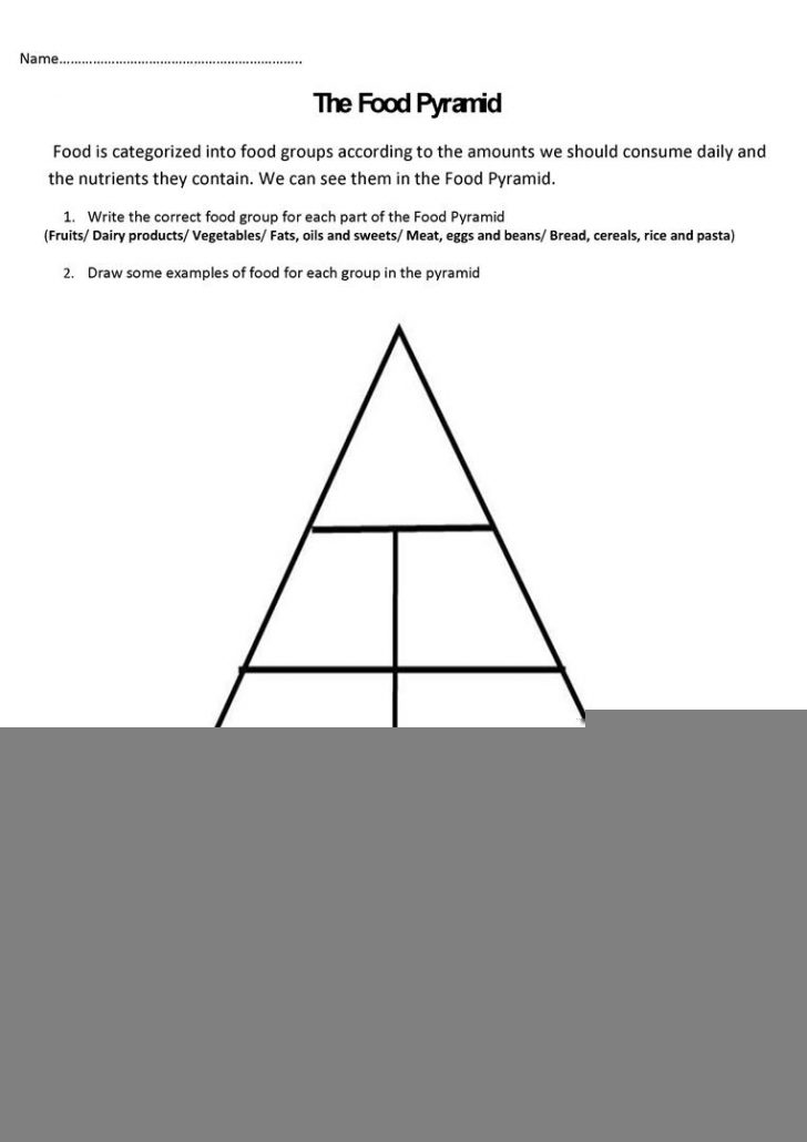 printable food pyramid worksheet