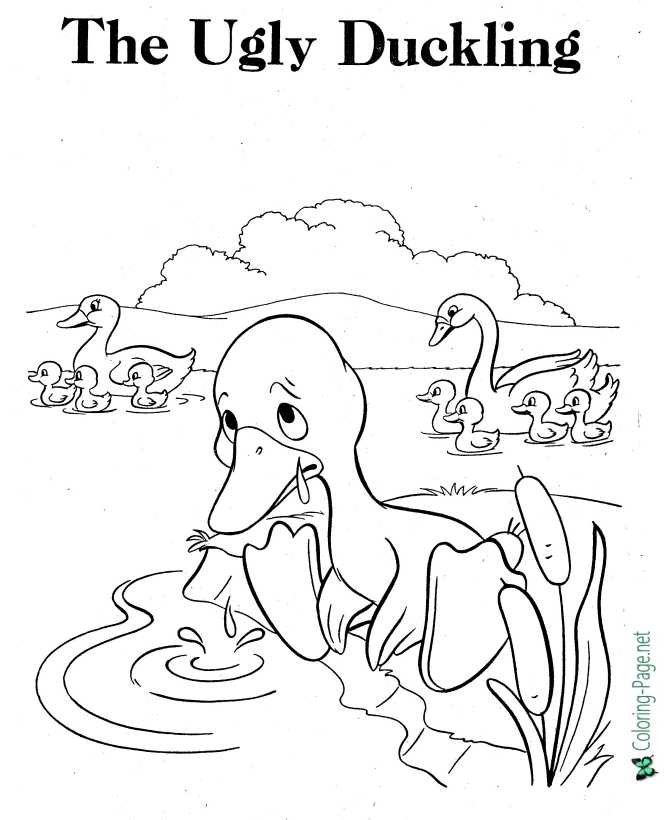 The Ugly Duckling Coloring Pages Fairy Tales