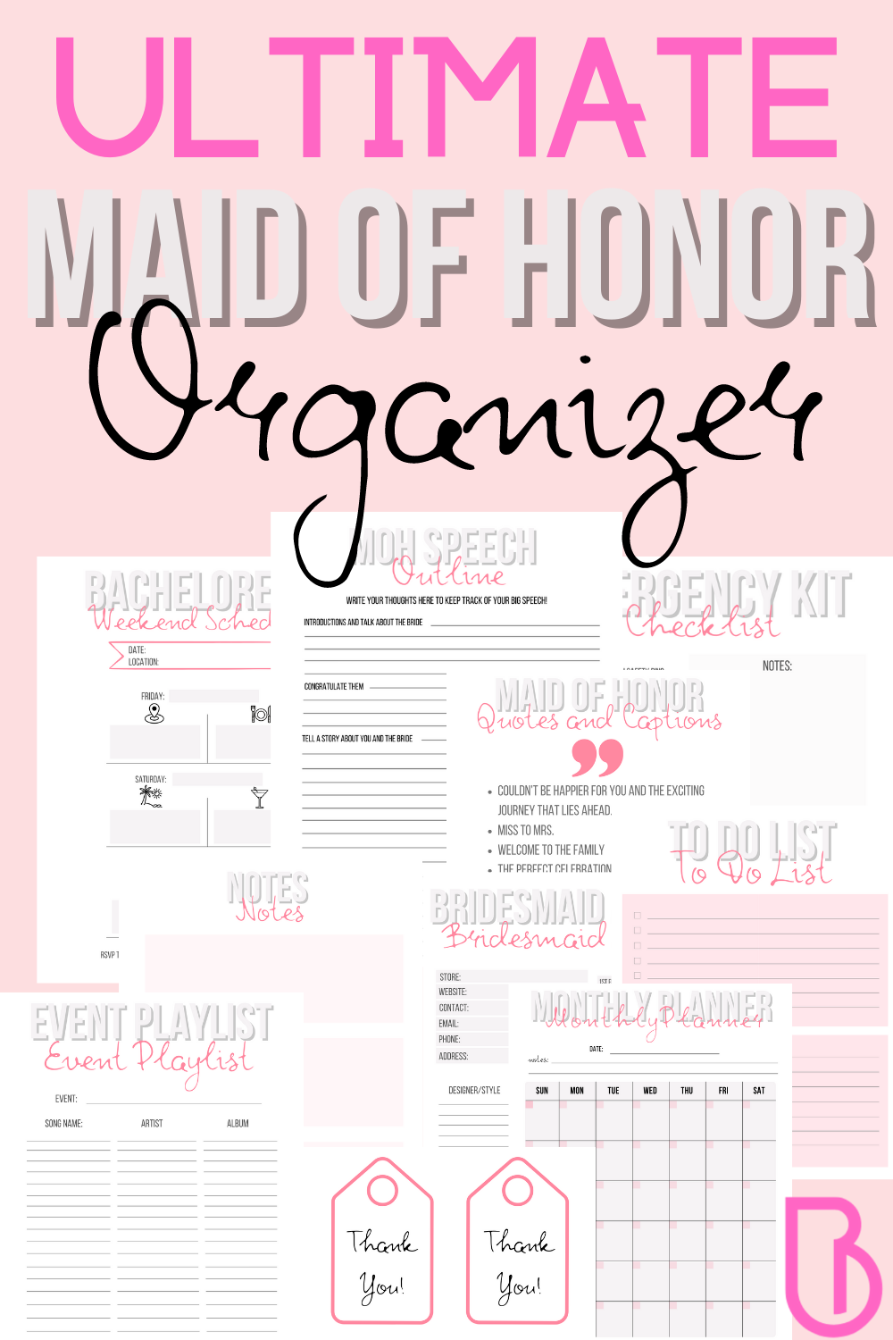 The Ultimate Maid Of Honor Planner Printable And Fillable
