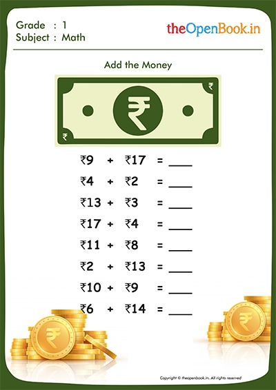math currency worksheets