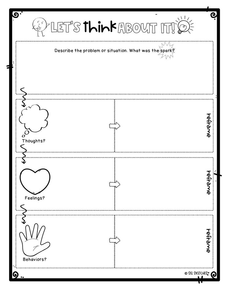 Think Say Do Anxiety F Worksheets Library