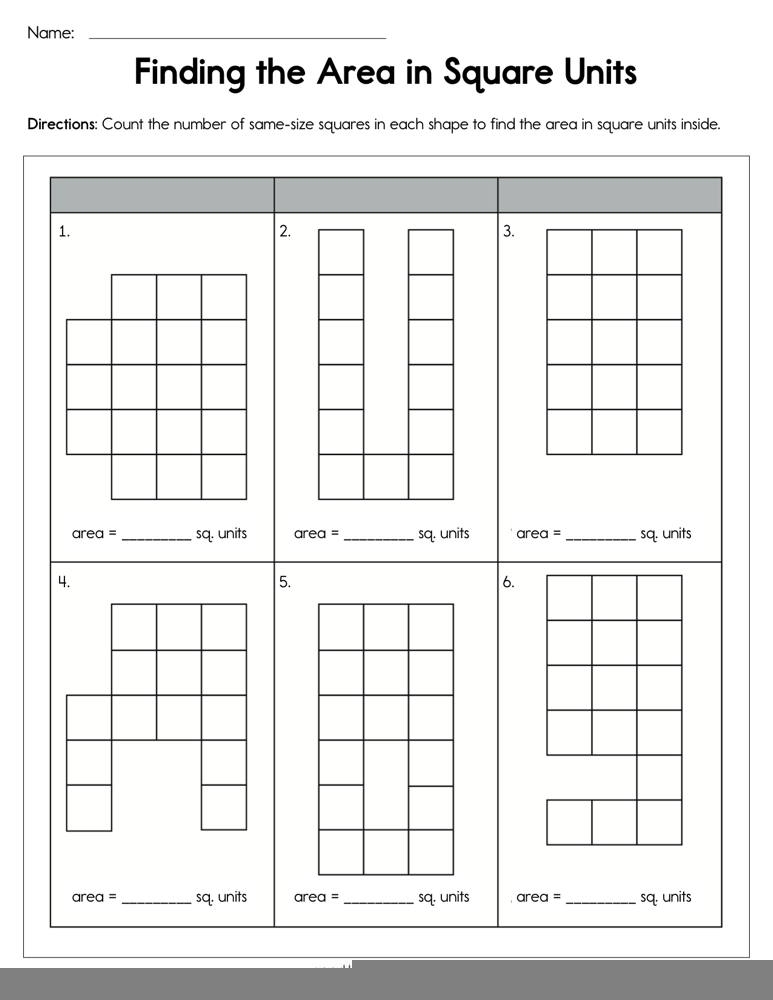 Third Grade Area Worksheets CountingWorksheets