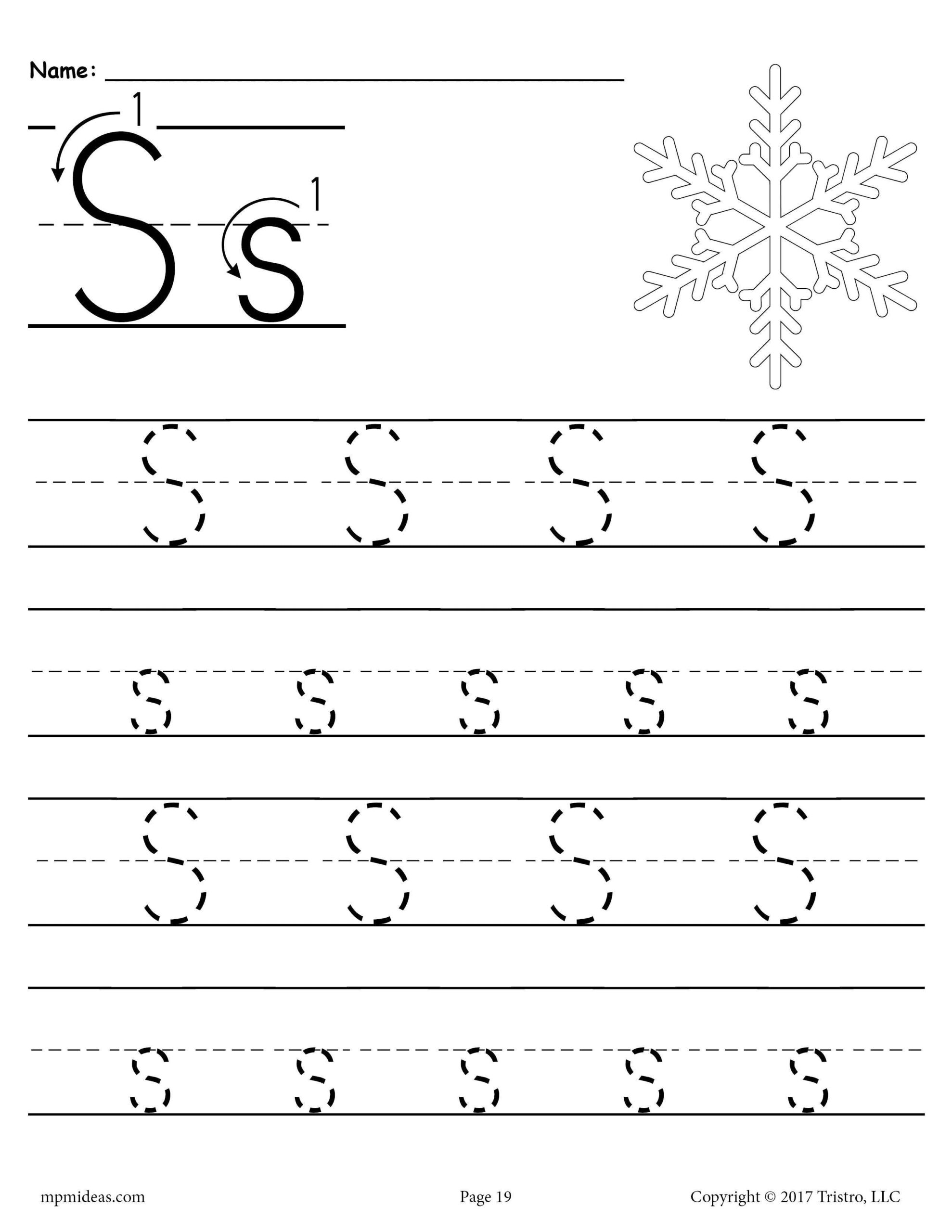 printable worksheet for letter s