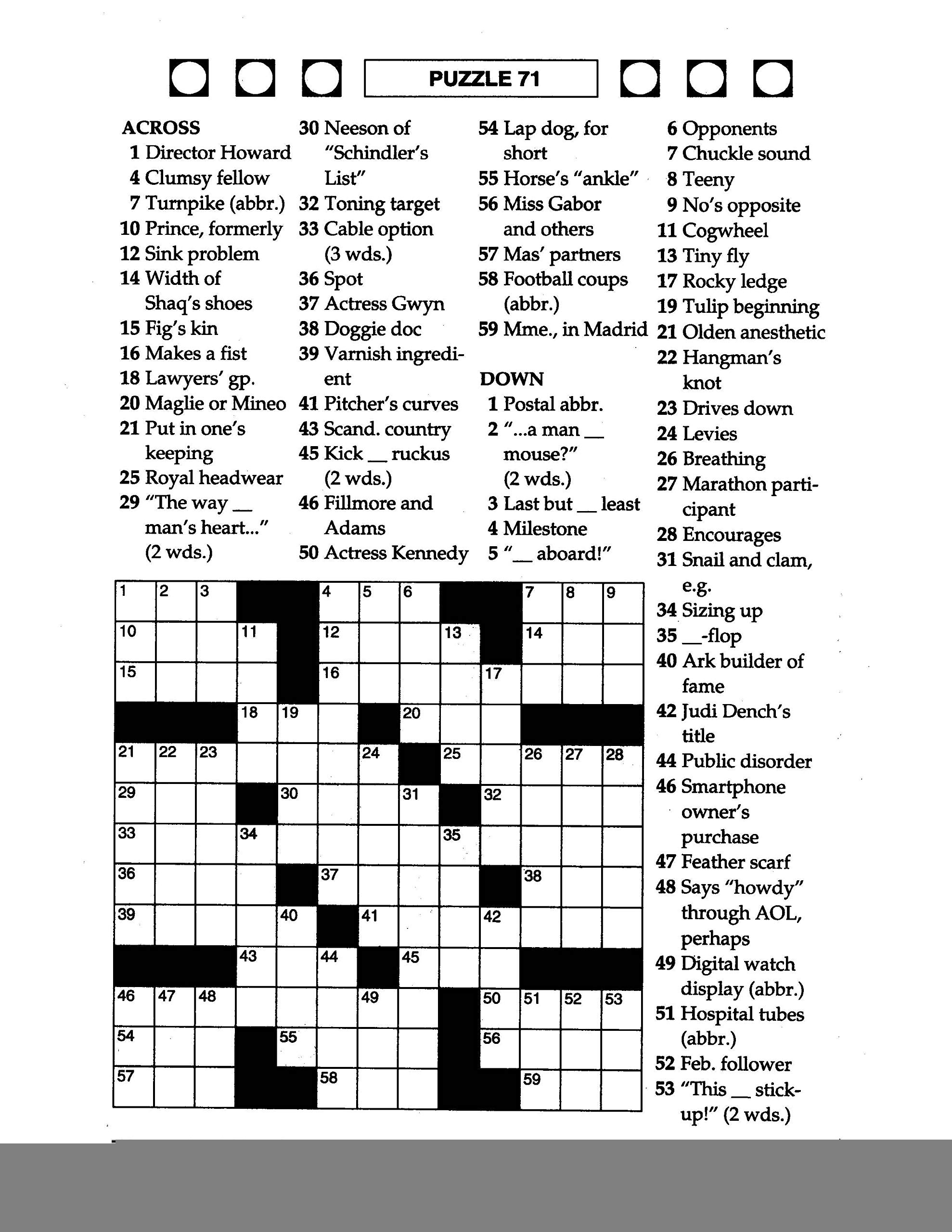 Thomas Joseph Crossword Printable Version Printable Printable