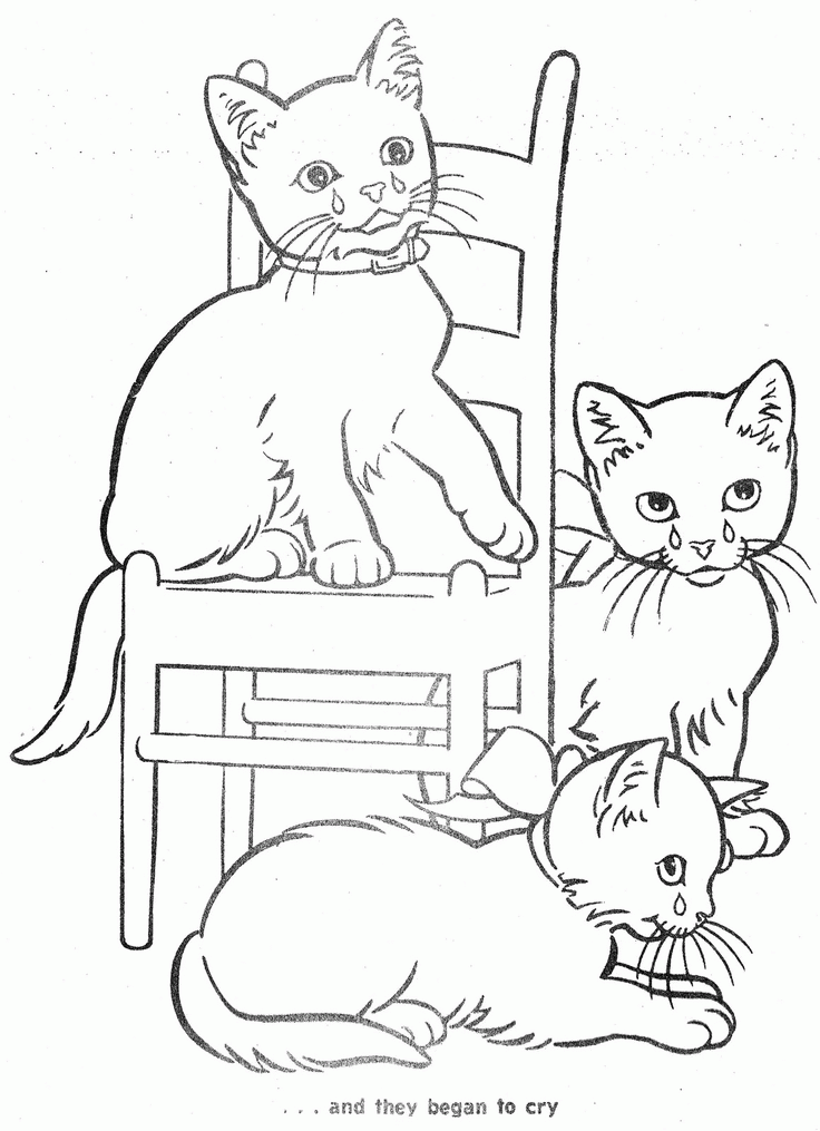 Three Little Kittens Coloring Page Coloring Home