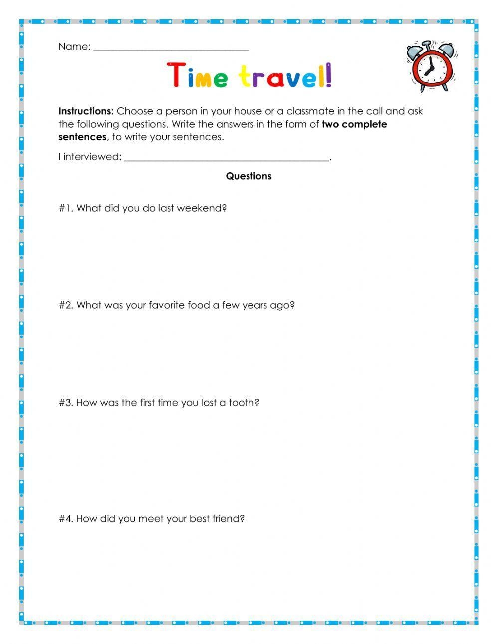 construction travel worksheet