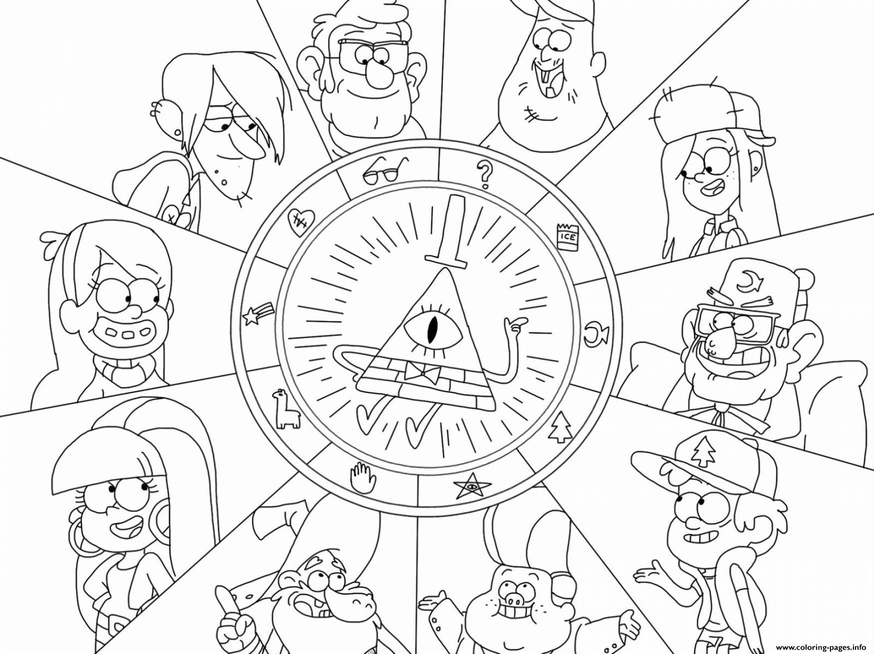 Timely Gravity Falls Coloring Page Printable