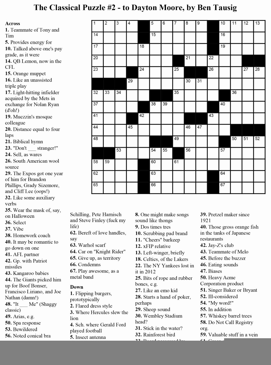 universal crossword puzzle for today printable