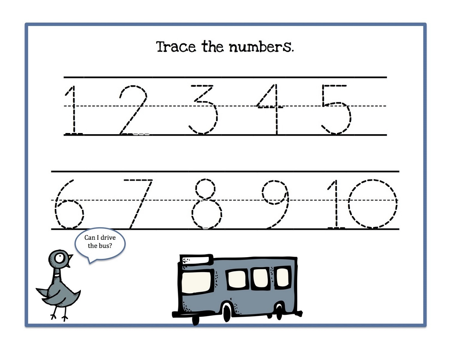 printable worksheets numbers 1-10