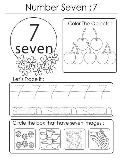 Trace The Number 7 Worksheet For Preschoolers Worksheets Library