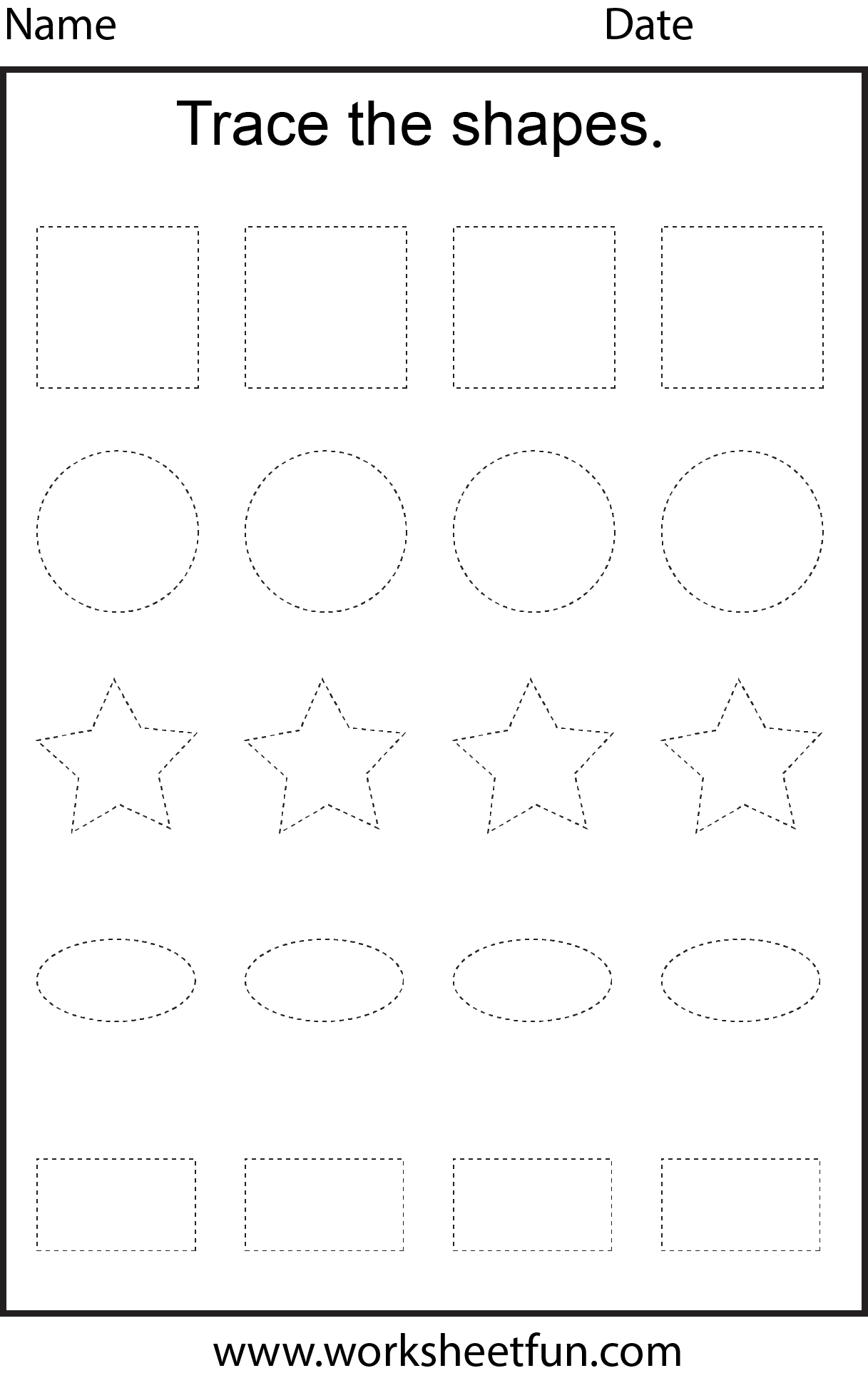 Tracing Shapes Worksheet