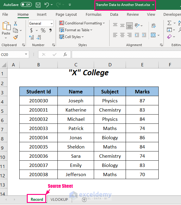 Transfer Data From One Excel Worksheet To Another Automatically With 