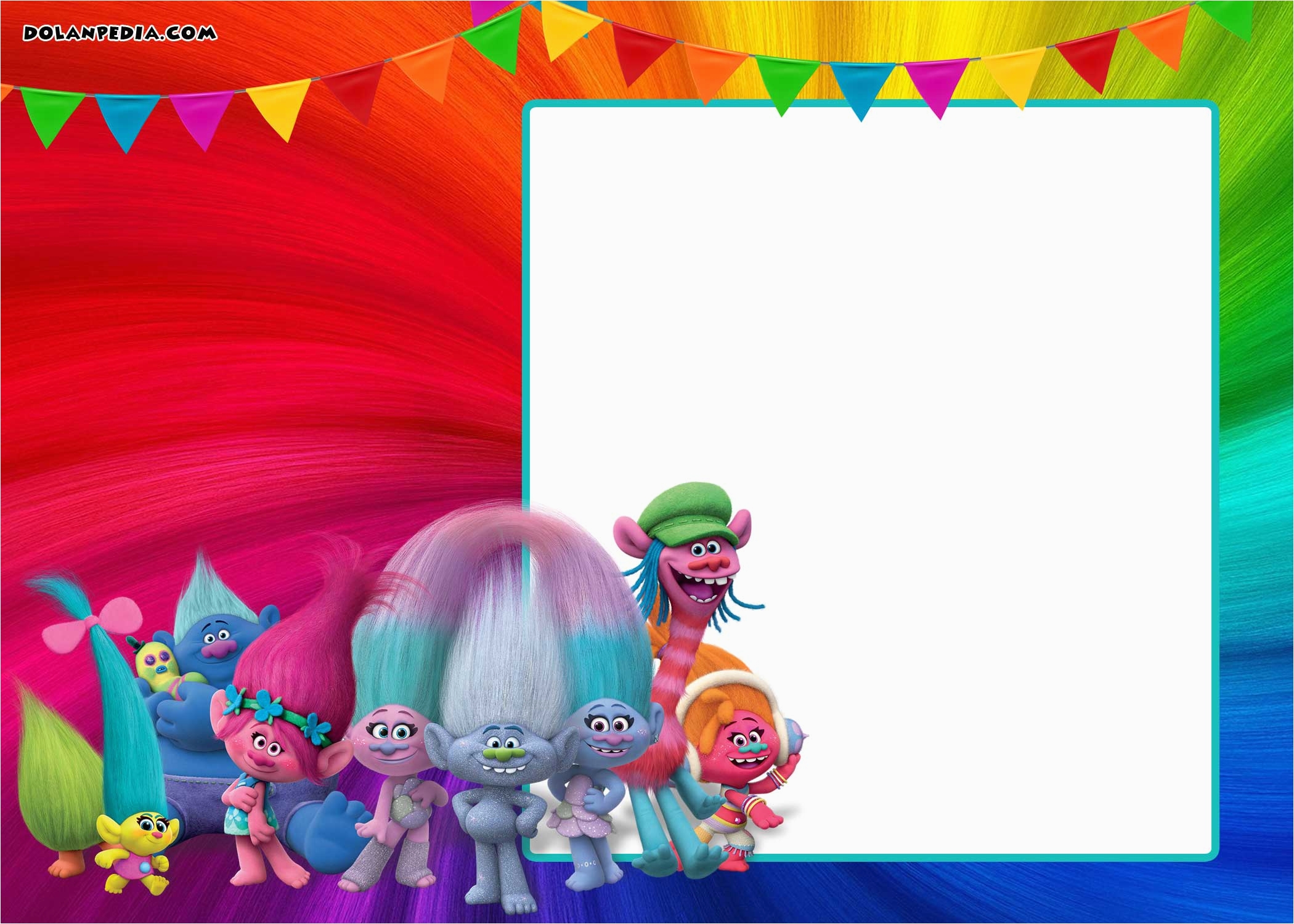 free printable trolls birthday card