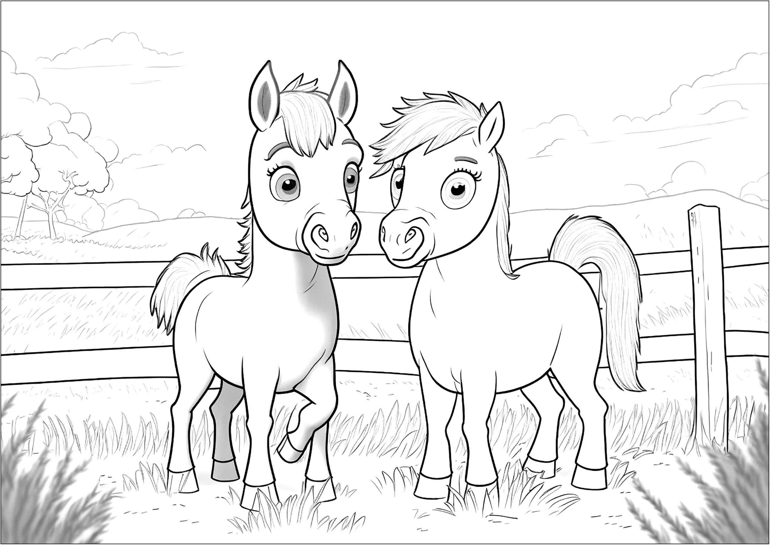 printable coloring pages horses