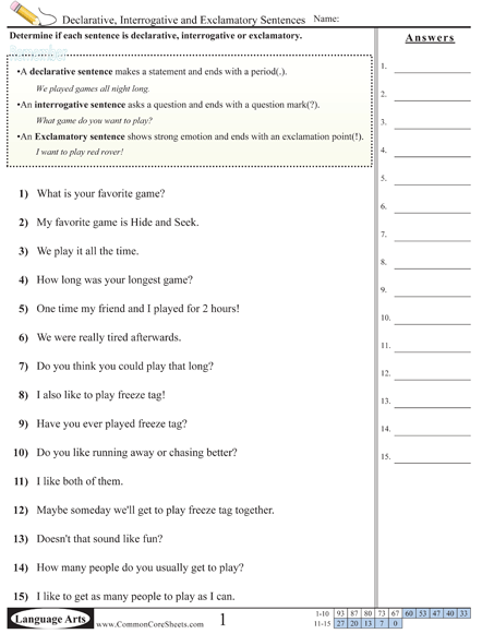 Types Of Sentences Worksheets Pdf SentenceWorksheets