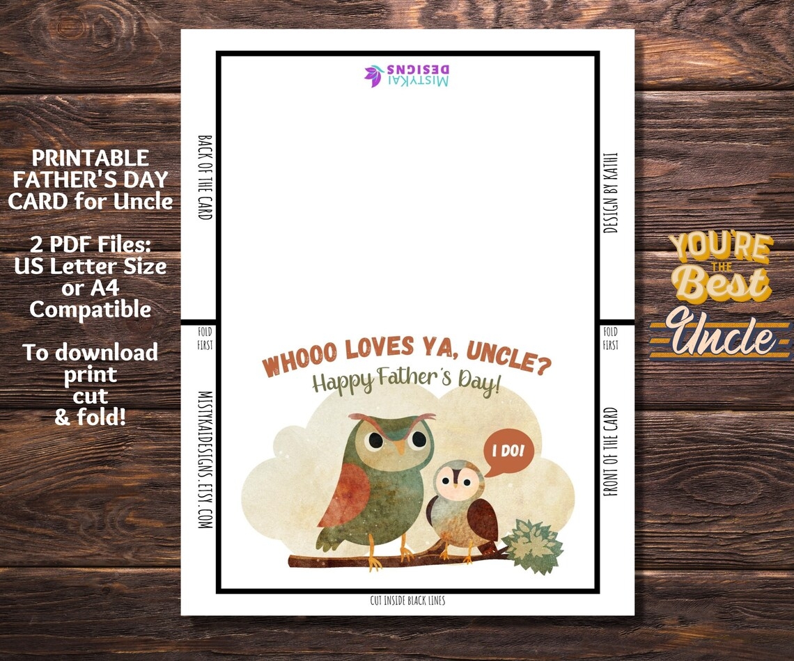 free printable uncle fathers day card