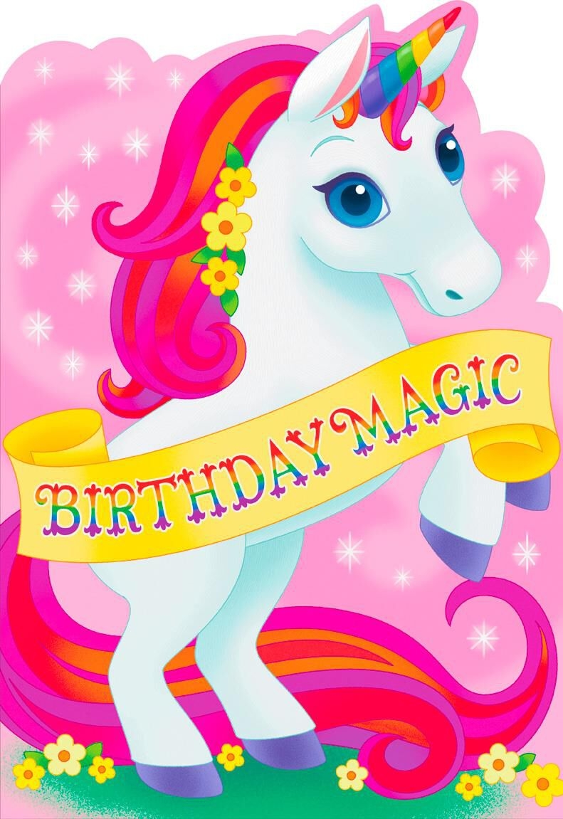Unicorn Birthday Card Free Printable