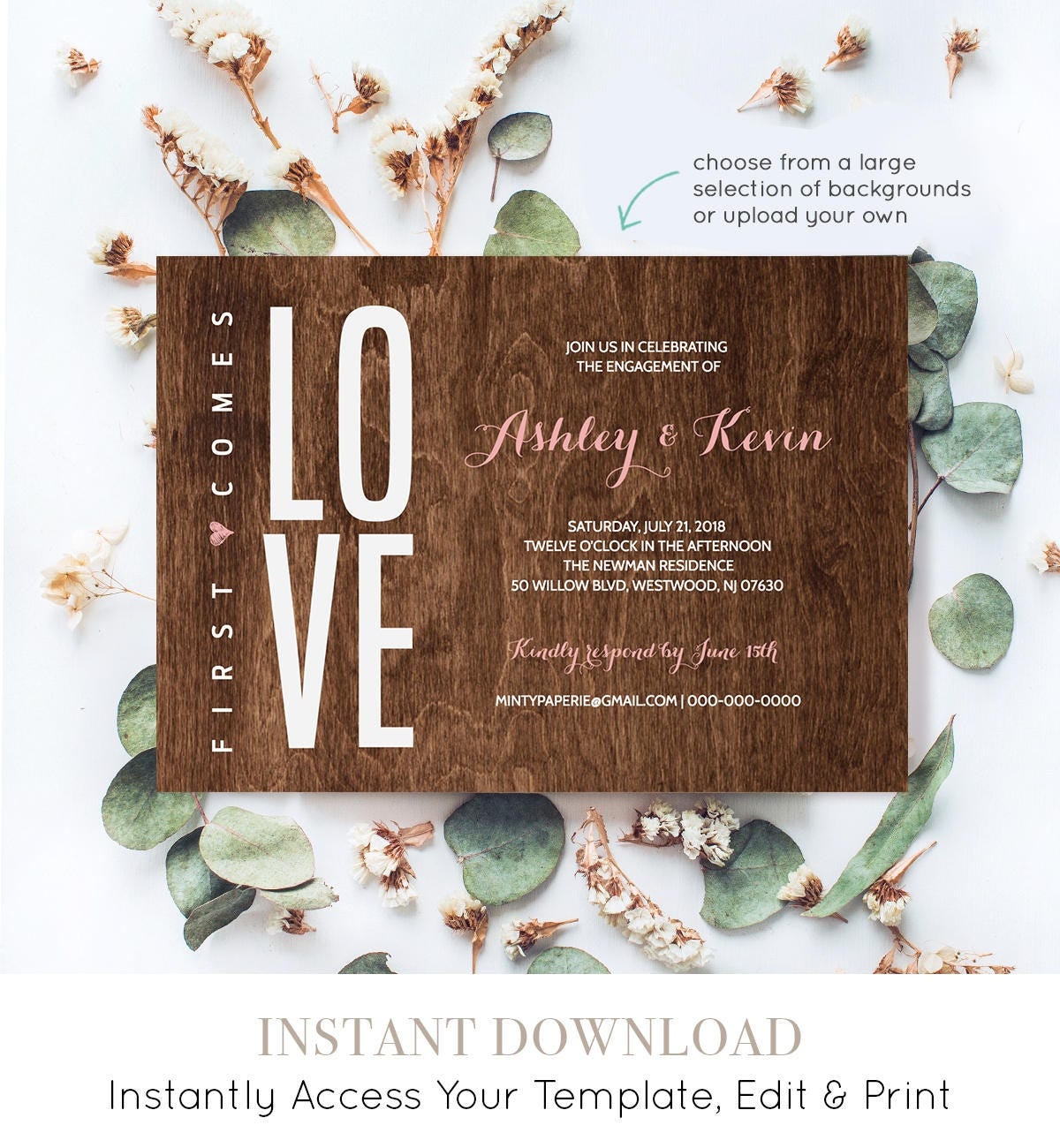 engagement party template invitations
