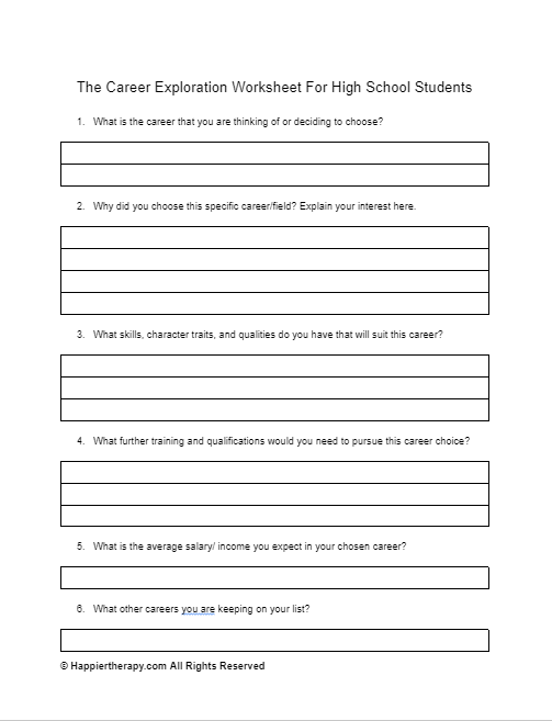Unlock Your Future Career Exploration Worksheets PDF For Personal Growth