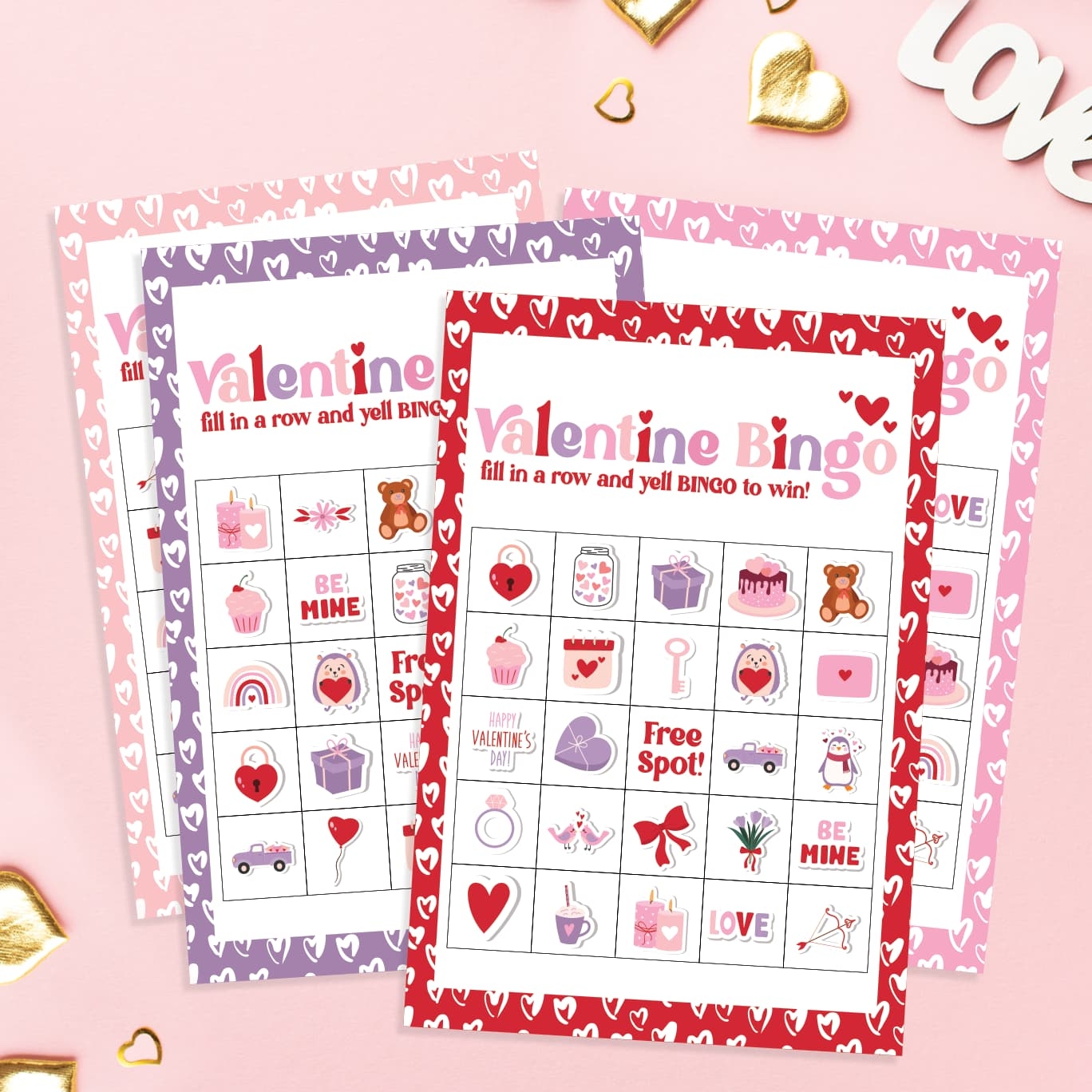 Valentines Bingo Cards FREE Printable Set Of 24 Cards Favorite 