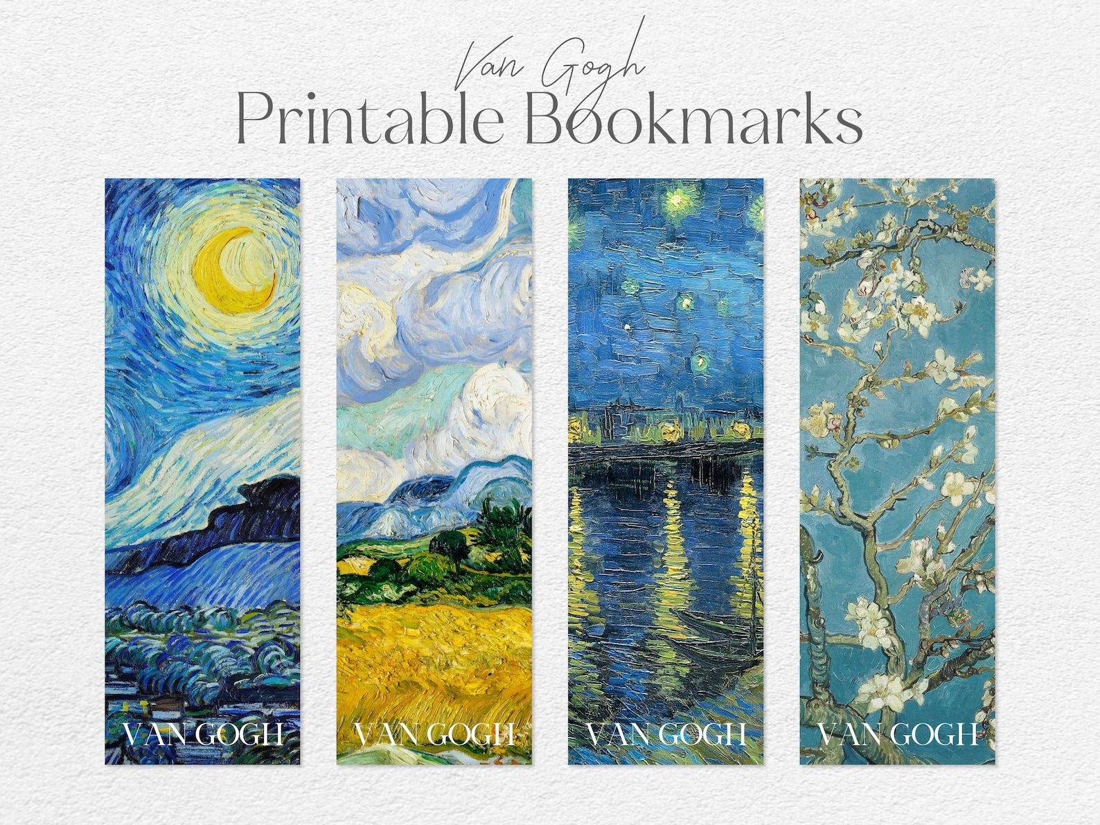 Van Gogh Printable Bookmarks Aesthetic Bookmark Set Bookmark