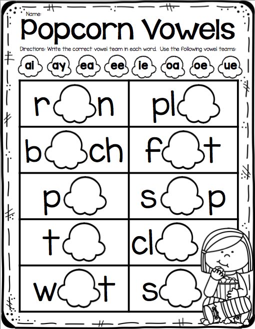 vowel team worksheets